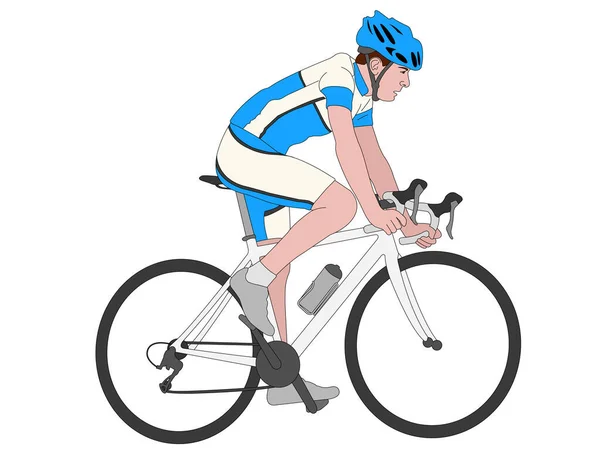 Race Bicyclist Color Illustration Vector — Stock Vector