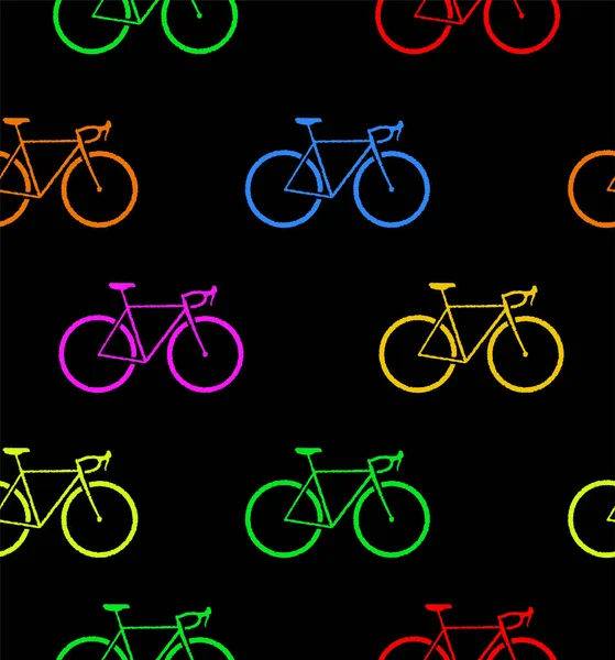 Барвистий Велосипед Безшовний Візерунок Вектор — стоковий вектор