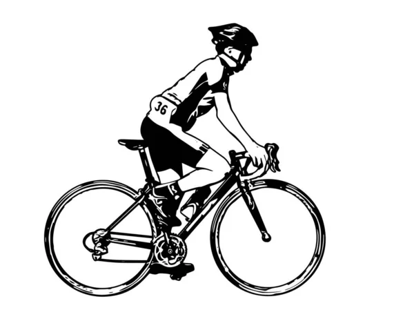 Illustrazione Schizzo Ciclista Vettore — Vettoriale Stock