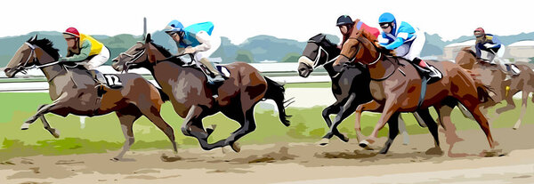 Иллюстрация цвета лошади - векторное искусство