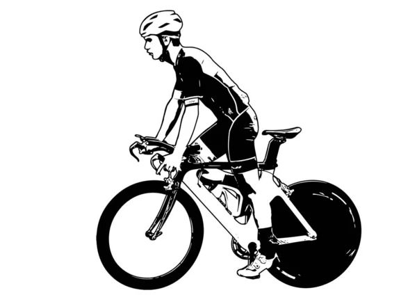 Race Bicyclist Sketch Illustration Vector — Stock vektor