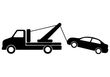 tow away sign, simple flat icon - vector