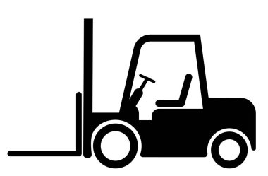 forklift symbol, simple flat icon - vector artwork