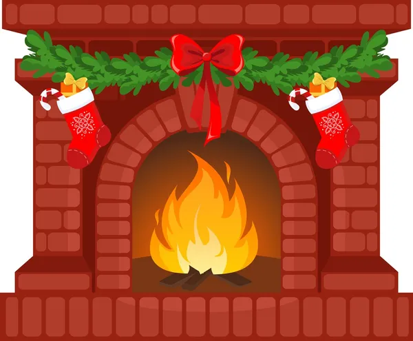 Christmas fireplace Royalty Free Stock Illustrations