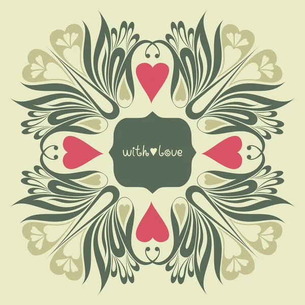 sevgi ile çiçekli süslü arka plan