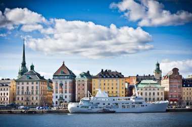 güzel görünümü gamla stan, eski şehir stockholm, İsveç