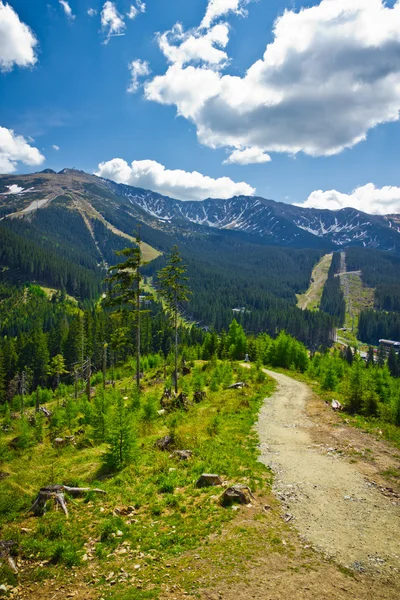 Vista sul paesaggio montagnoso in primavera, Basso Tatra, Slovacchia — Foto Stock