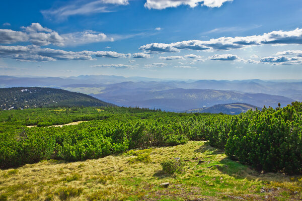 Вид со склона горы Полань на Пльзский перевал
