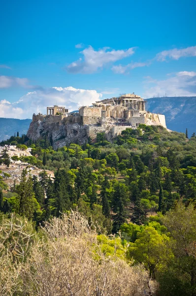 Vacker utsikt över antika Akropolis, Aten, Grekland — Stockfoto