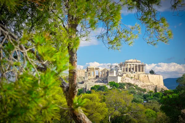 Вид на древний Акрополь, Афины, Греция — стоковое фото
