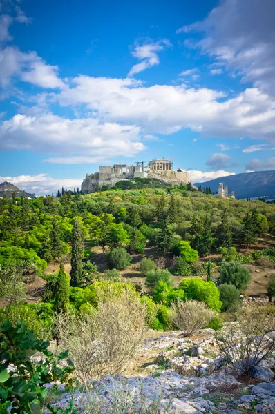 Υπέροχη θέα της αρχαίας ακρόπολης, Αθήνα, Ελλάδα — Φωτογραφία Αρχείου