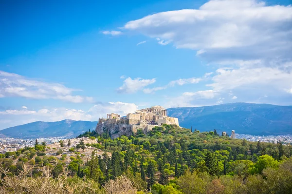 Vacker utsikt över antika Akropolis, Aten, Grekland — Stockfoto