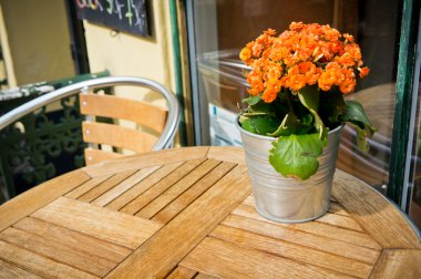 Vintage eski moda Cafe sandalye masa Kopenhag, denm