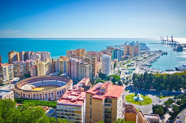 Bella vista sulla città di Malaga, Spagna — Foto Stock