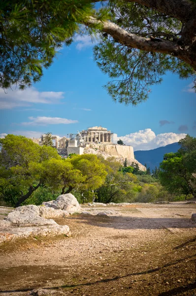 Υπέροχη θέα της αρχαίας ακρόπολης, Αθήνα, Ελλάδα — Φωτογραφία Αρχείου