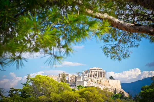 Υπέροχη θέα της αρχαίας ακρόπολης, Αθήνα, Ελλάδα — Φωτογραφία Αρχείου