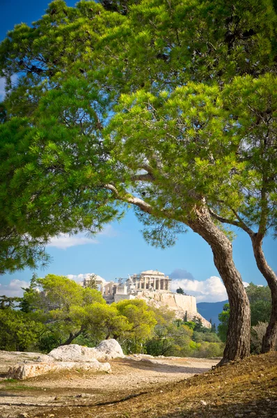 Υπέροχη θέα της αρχαίας ακρόπολης, Αθήνα, Ελλάδα — Φωτογραφία Αρχείου