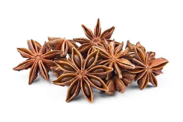 Group of anise stars isolated on white background — Stock Photo, Image