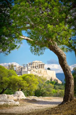 Antik acropolis, Atina, Yunanistan'ın güzel manzarasını