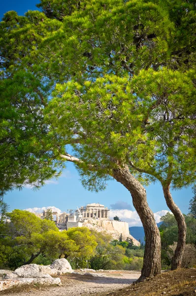 Υπέροχη θέα της αρχαίας ακρόπολης, Αθήνα, Ελλάδα — Φωτογραφία Αρχείου