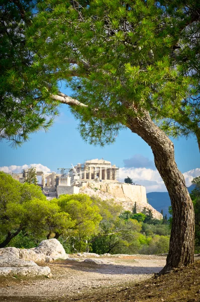 Hermosa vista de la antigua Acrópolis, Atenas, Grecia —  Fotos de Stock