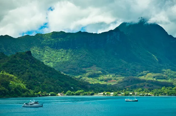 Vue paradisiaque sur les îles Moorea, Cook's Bay, Polynésie française — Photo