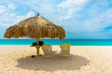 Beautiful beach in Aruba, Caribbean Islands, Lesser Antilles clipart