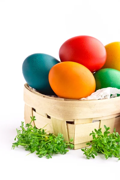 Beautiful decorative easter eggs isolated on white background — Stock Photo, Image