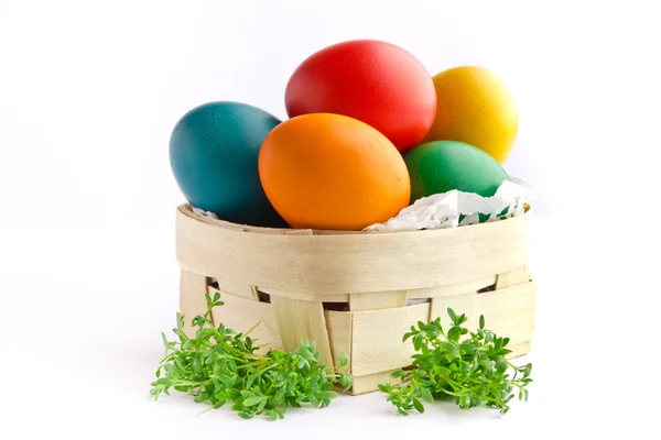 Beautiful decorative easter eggs isolated on white background — Stock Photo, Image