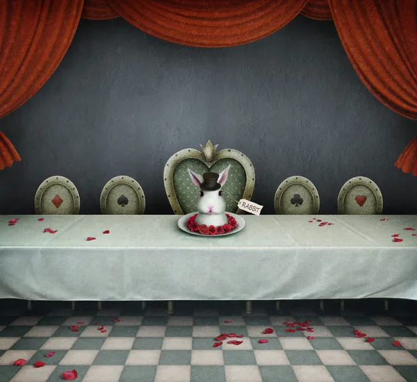 Illustration to the fairy tale Alice in Wonderland. — Stock Photo ...