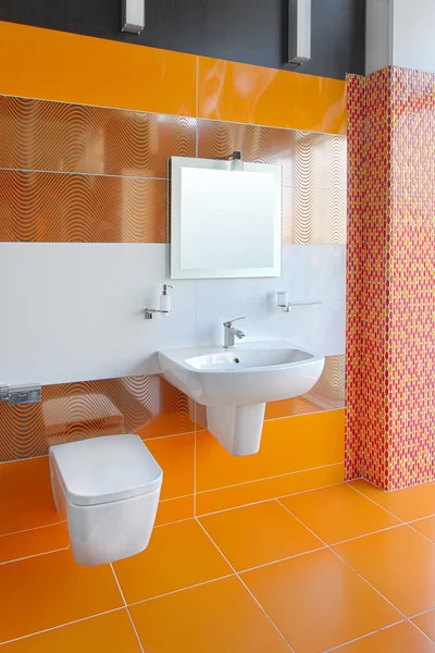 Orange bathroom — Stock Photo, Image