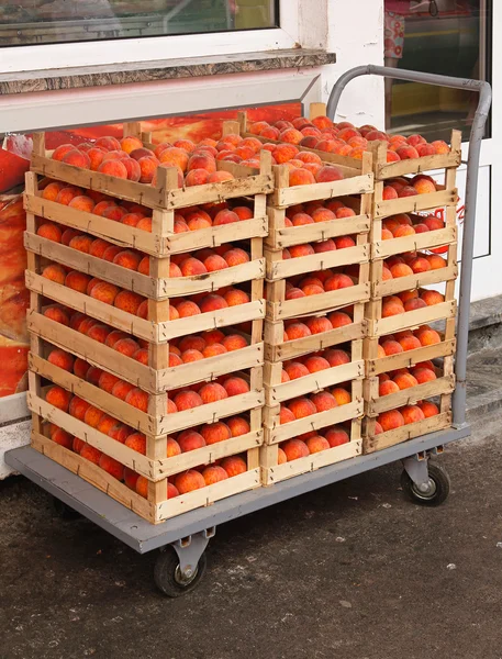 Cajas de melocotón —  Fotos de Stock