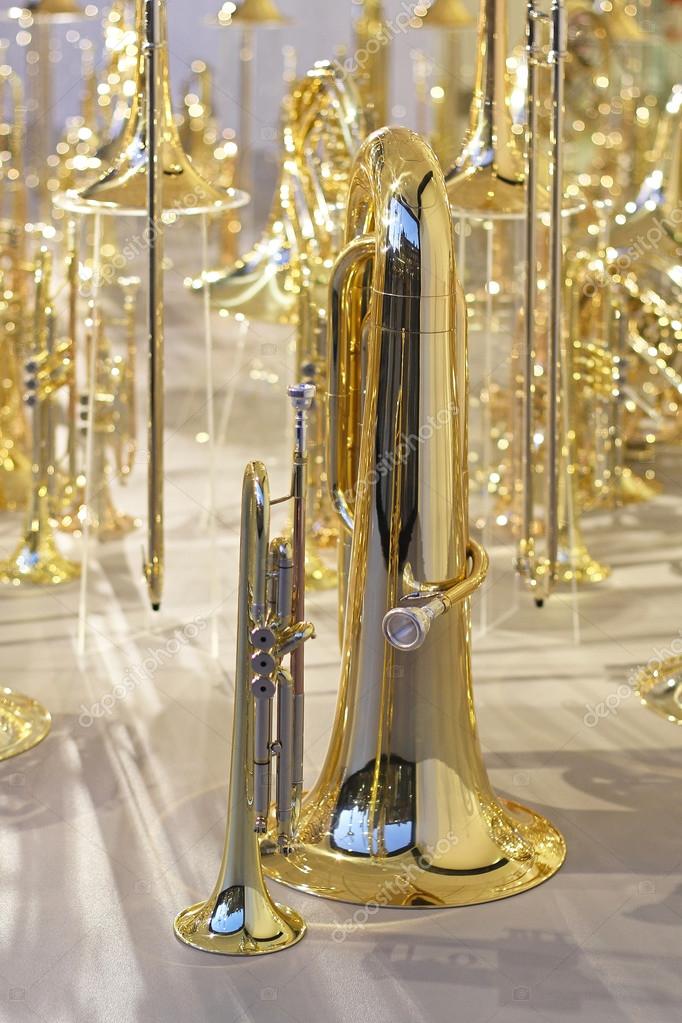 Brass wind instruments — Stock Photo © Baloncici 18509583