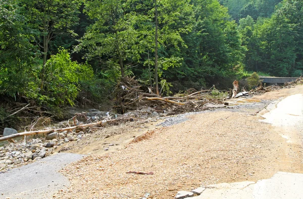 Escombros após inundação — Fotografia de Stock