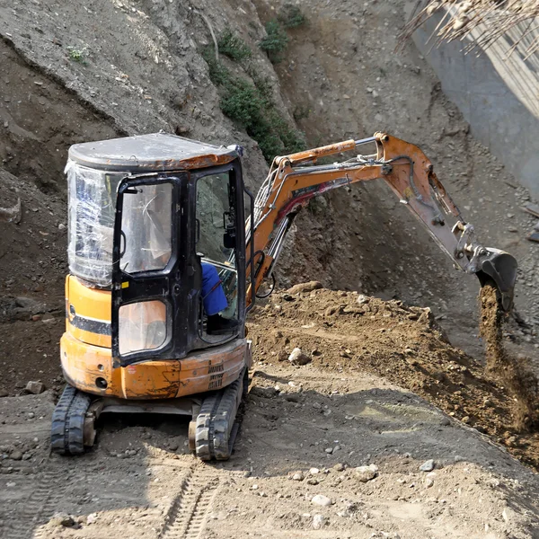 Mini excavator — Stock Photo, Image