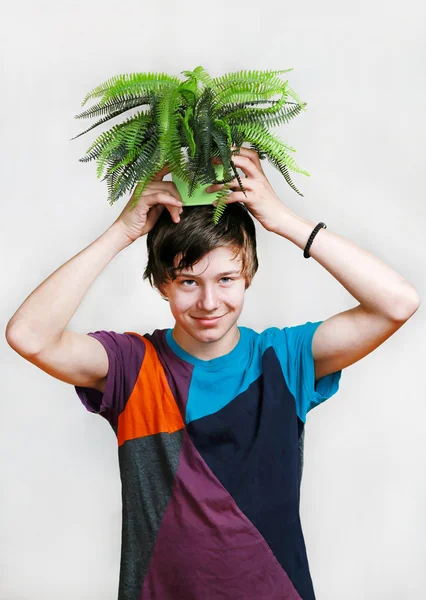 Plant on head — Stock Photo, Image