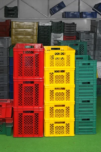 Plastic crates — Stock Photo, Image