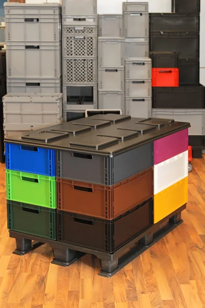 Plastic crates — Stock Photo, Image