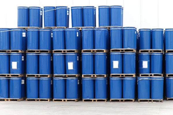 Blue barrels — Stock Photo, Image