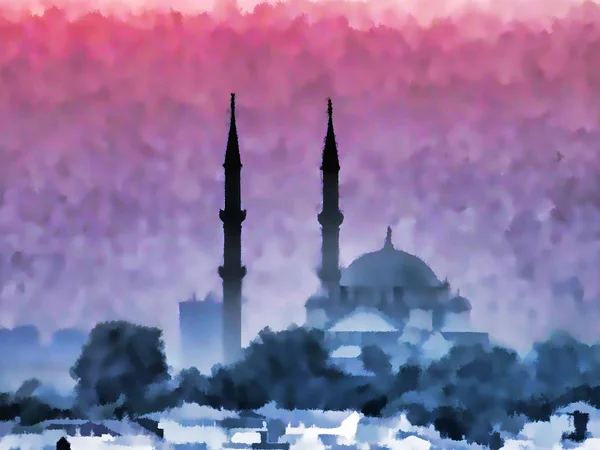 Watercolor Istanbul — Stock Photo, Image