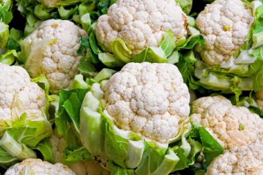Raw cauliflowers