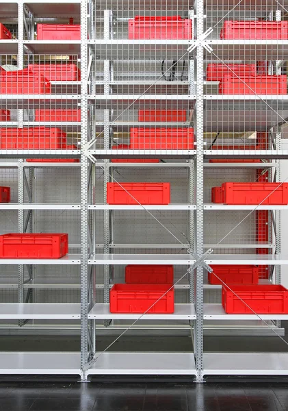 Plastic crates storage — Stock Photo, Image