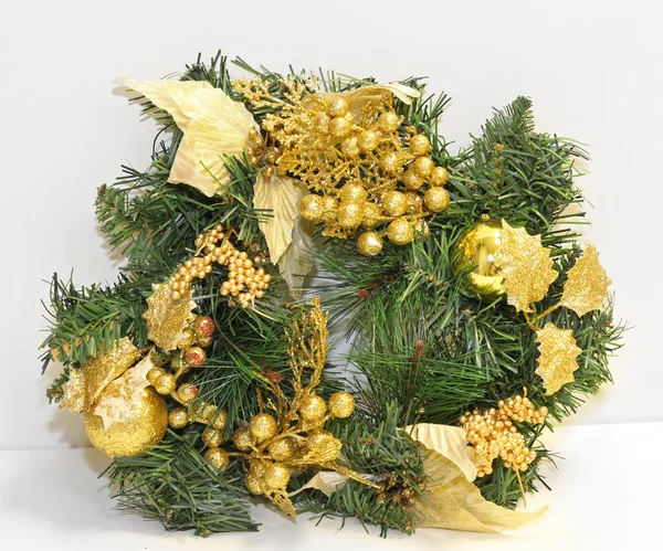 Gouden ornamenten van Kerstmis — Stockfoto