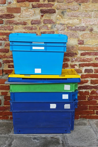 Plastic shipping boxes — Stock Photo, Image