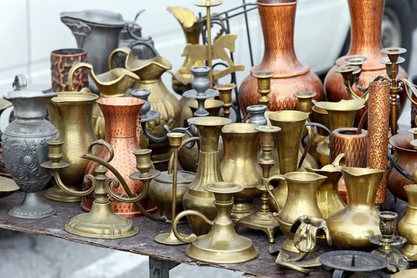 Brass pots antique — Stock Photo, Image