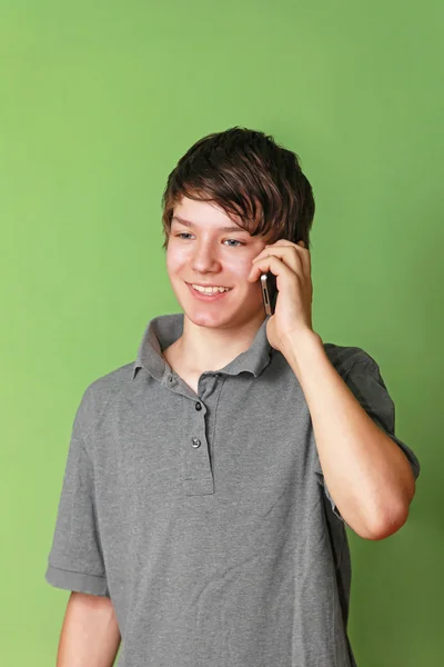 Teen at phone — Stock Photo, Image