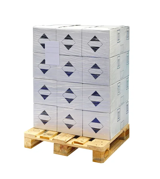 Vakken op pallet — Stockfoto