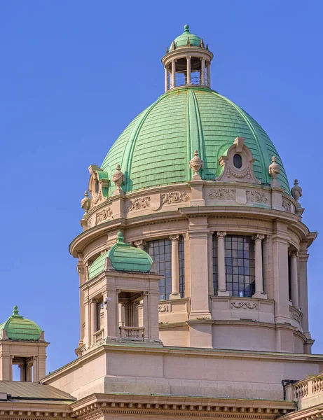 Большой Зеленый Купол Здании Парламента Белграде Сербия — стоковое фото