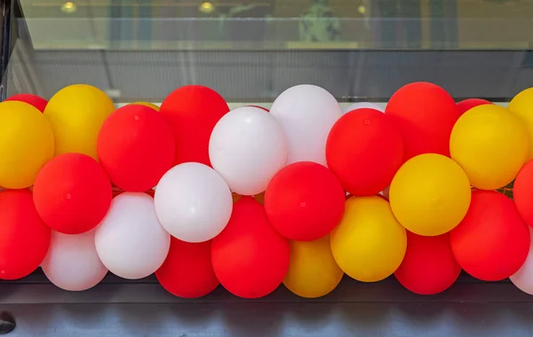 Bunte Luftballons Aus Latex Wirbeln Spirale Party Dekoration — Stockfoto