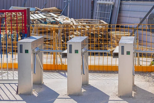 Turnstile Entrance Construction Site Access Control — Stock Photo, Image